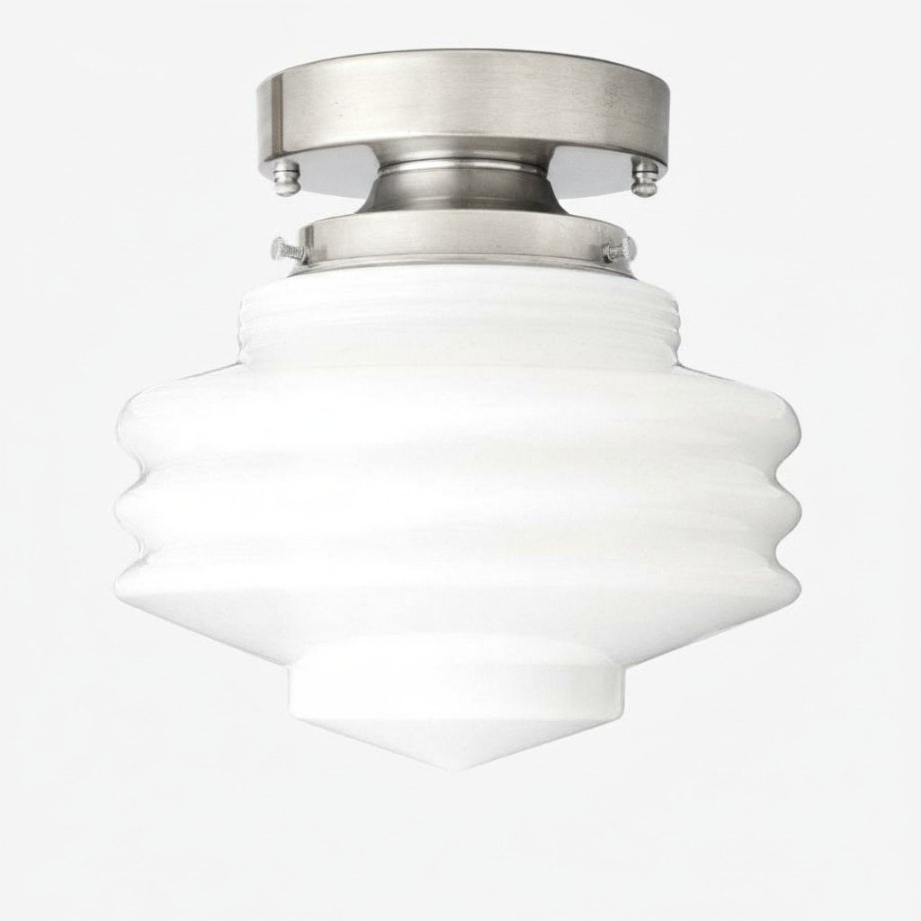 Geotower Glass Art Deco Ceiling Light - Glass Globe - Elegant Home Fixture