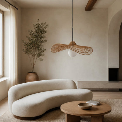 Florevian Pendelleuchte mit gestuftem Schirm und gewebtem, strukturiertem Design für das Esszimmer