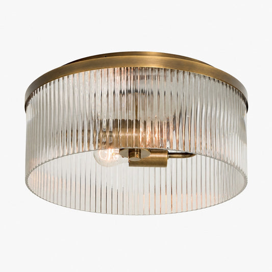 Bravira Deckenleuchte – geripptes und geblasenes Glas-Metall-Licht