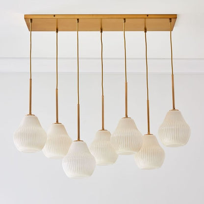 Rivrona Contemporary 7-Light Chandelier - Modern Glass Lighting for Dining Rooms