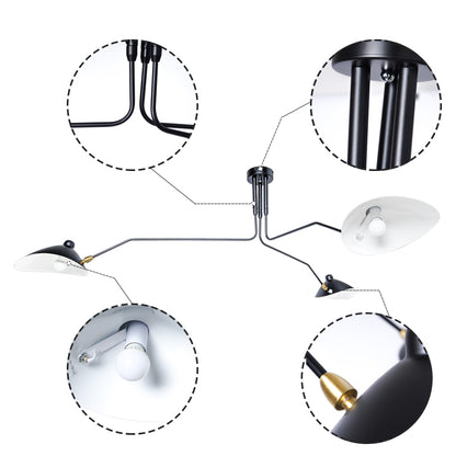 Arclume Arc Ceiling Lamp – Sculptural Design with Adjustable Arms for Modern Spaces N43