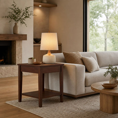 外观版权-Avero Contemporary Table Lamp - Textured Cement Design for Living Room and Office
