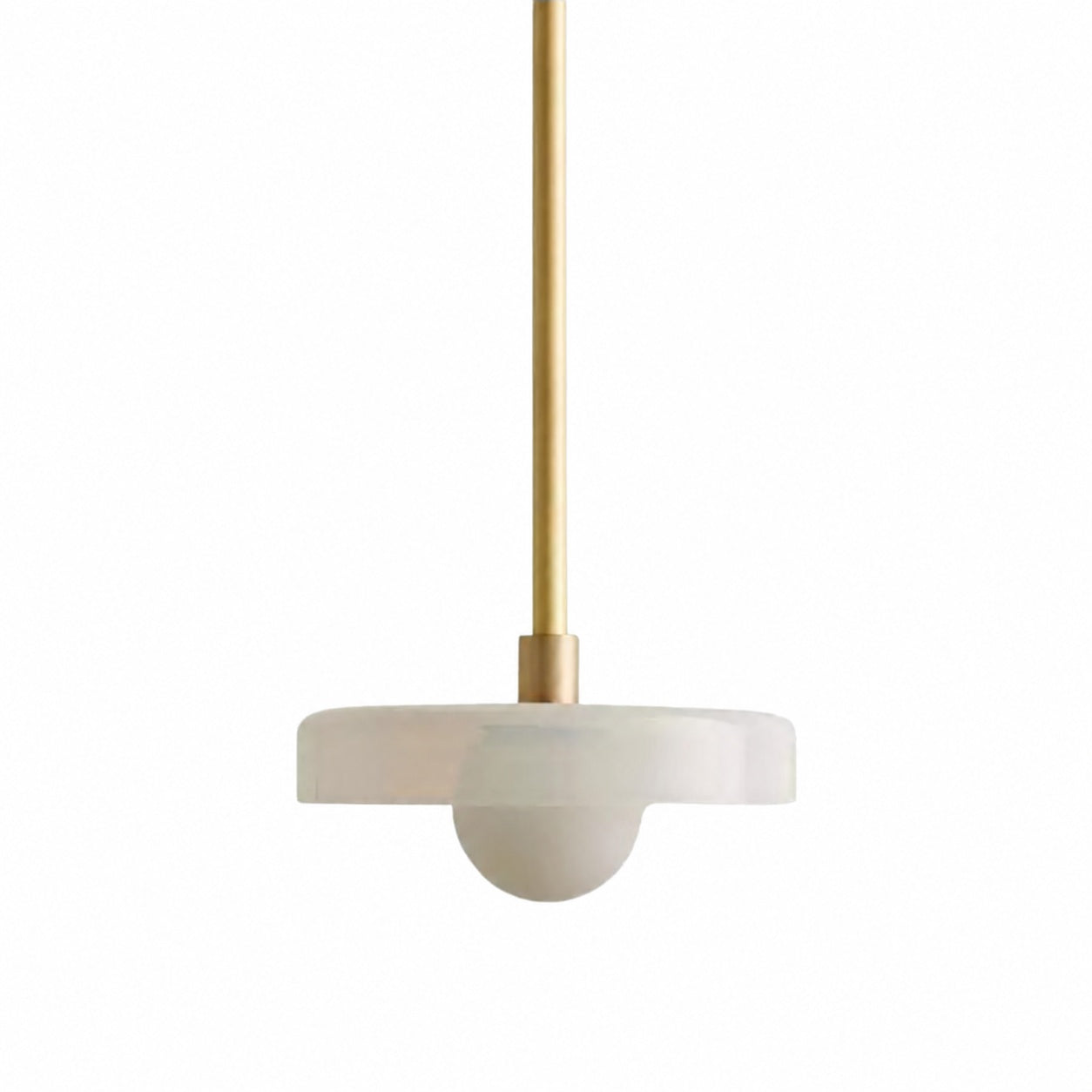 Kalo Modern Pendant Light - Sleek Metal Rod and Disc Orb Glass Design