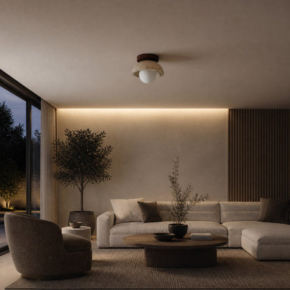 Travira Ceiling Light Textured Bowl Design Flush Mount Ceiling Lamp – Organic Style for Living Rooms