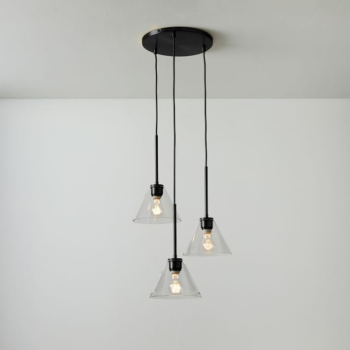 Conica 3-Light Cone Chandelier - Sculptural Glass Pendant Lighting Modern Style