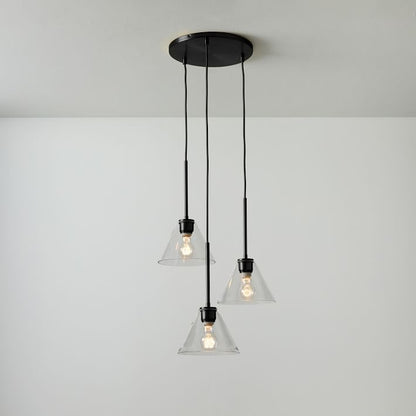 Conica 3-Light Cone Chandelier - Sculptural Glass Pendant Lighting Modern Style