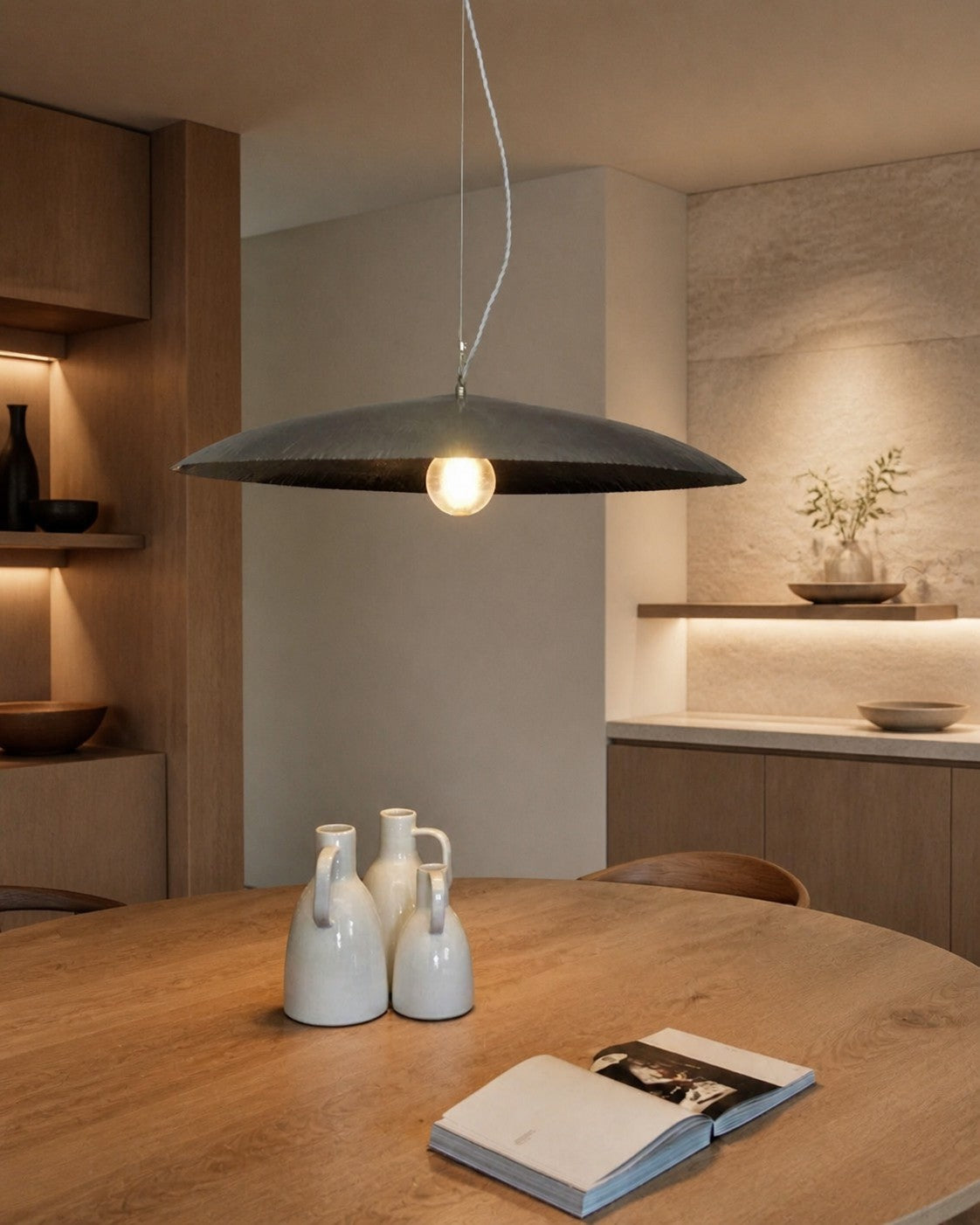 Hammered Brass Suspension Light