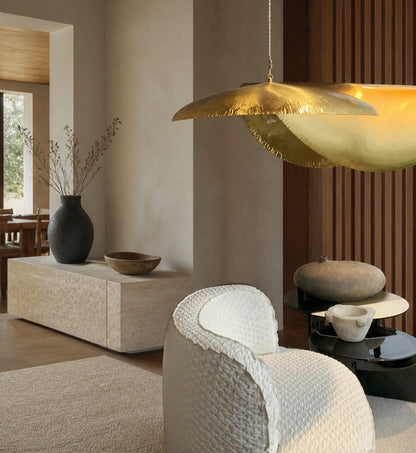 Hammered Brass Suspension Light