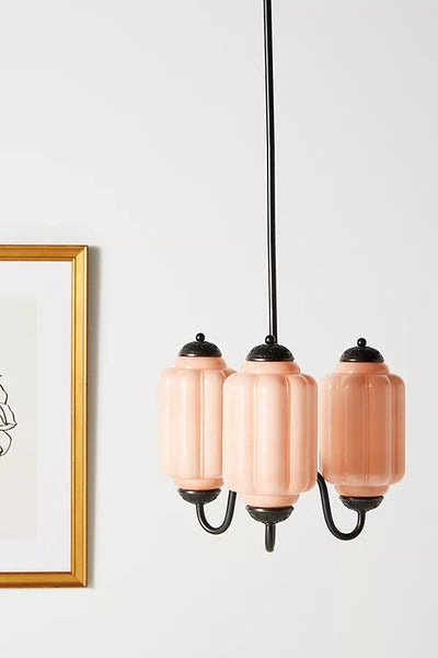 Vintage Eloise Glas Kronleuchter 3 Flammig