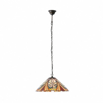 TF Hector Pendant Light – Art Nouveau Stained Glass Decorative Light for Dining or Living Room