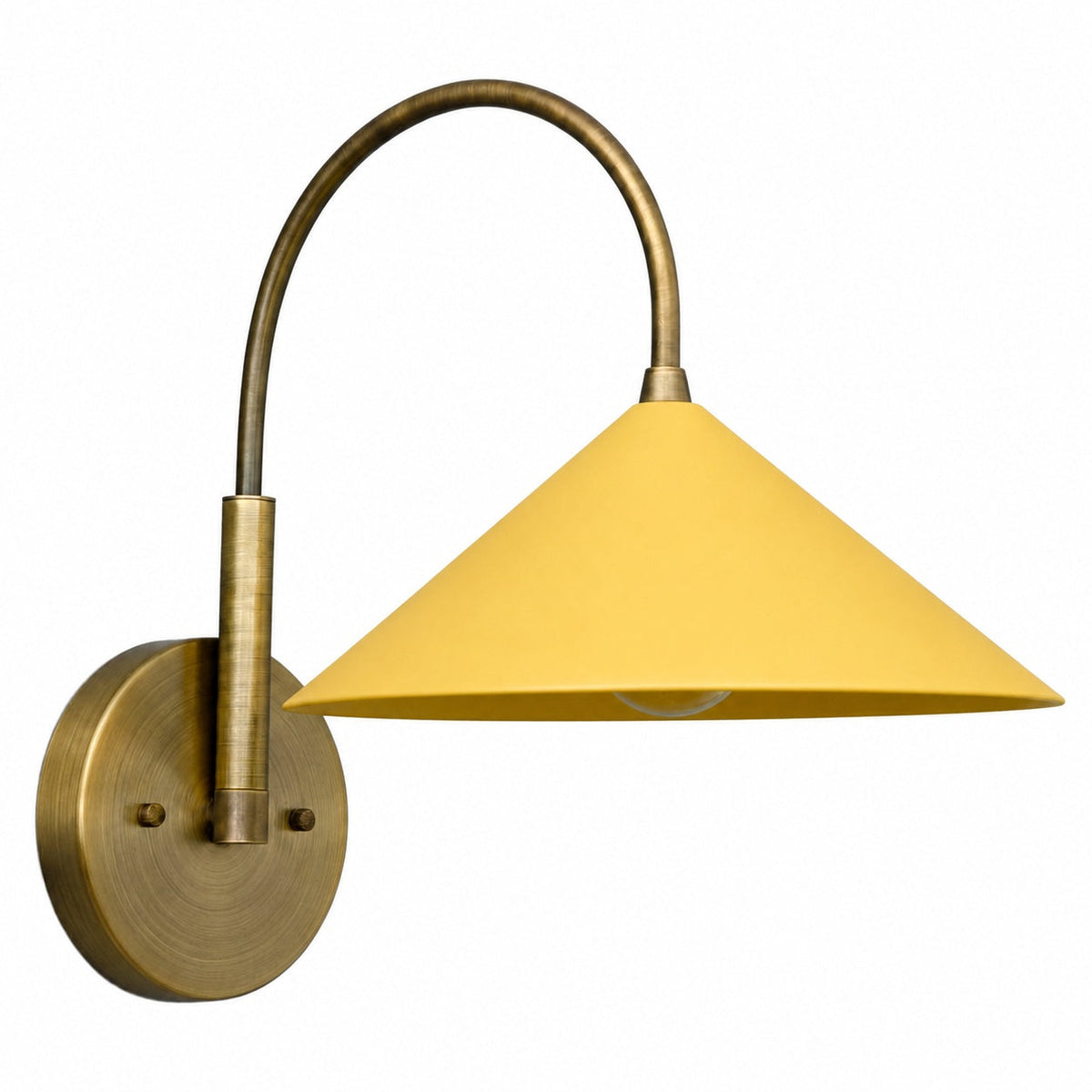Curva Metall-Wandleuchte im Vintage-Stil – eleganter kegelförmiger Lampenschirm für Schlafzimmer