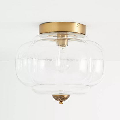 Vintage Eloise Milk Glass Flush Mount Ceiling Light - Vintage Charm Soft Glow