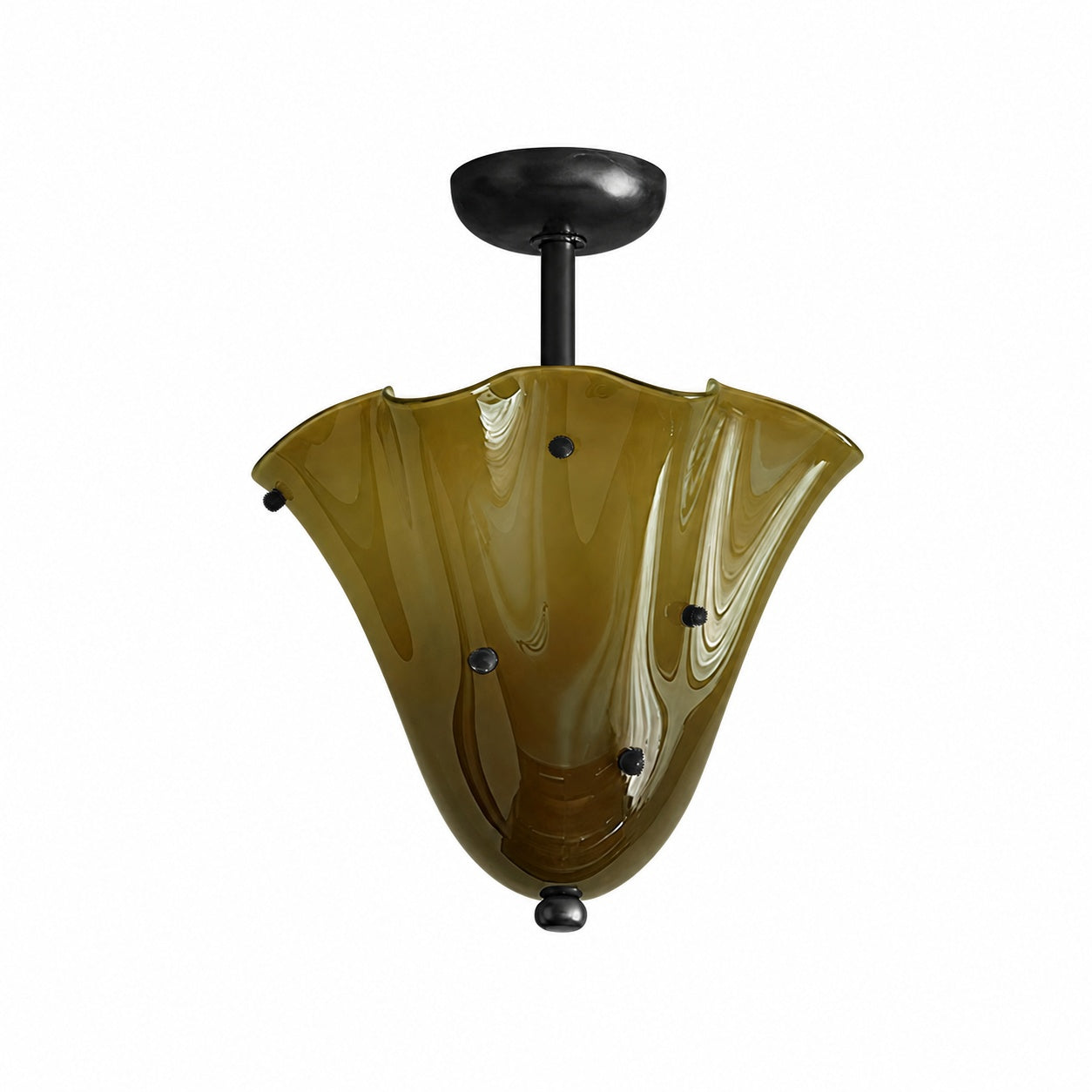 Bellina Decorative Glass Ceiling Light - Modern Sculptural Flush Mount