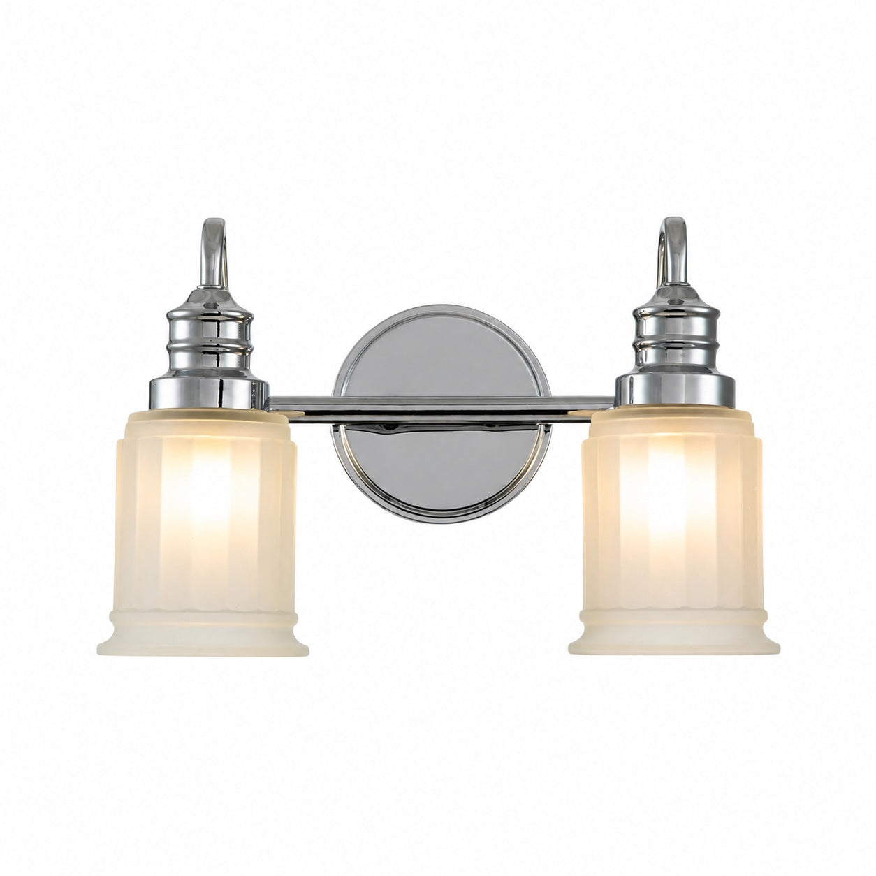 Lirra Bathroom Metal Wall Lamp with Glass Shade - Damp Rated Wall Sconce