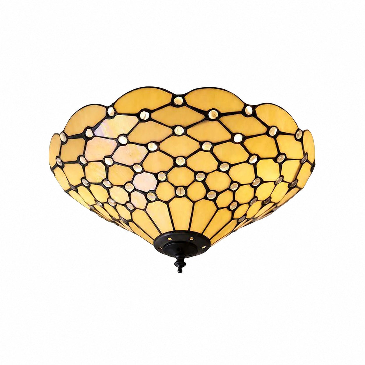 TF Pearl Handgefertigte Tiffany-Deckenleuchte – Art-Deco-Buntglasleuchte für Flur oder Wohnzimmer