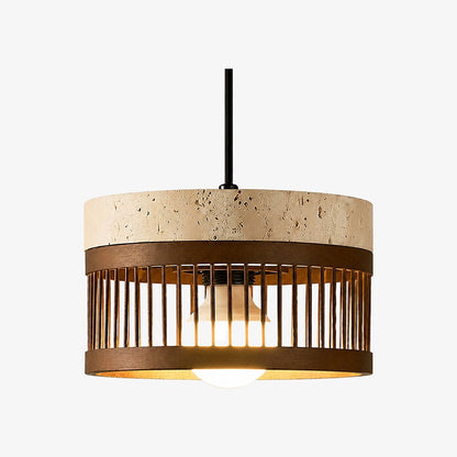 Vintage Travertine Metal Pendant Lamp for Dining Room