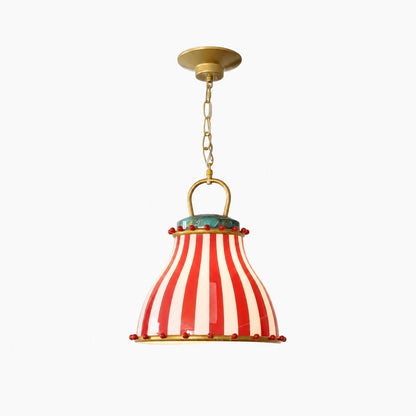 Festilo Glass Pendant Light – Playful Striped Design Hanging Lamp in Decorative Style for Kitchen and Dining