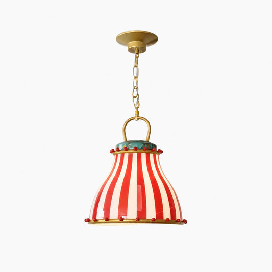 Festilo Glass Pendant Light – Playful Striped Design Hanging Lamp in Decorative Style for Kitchen and Dining