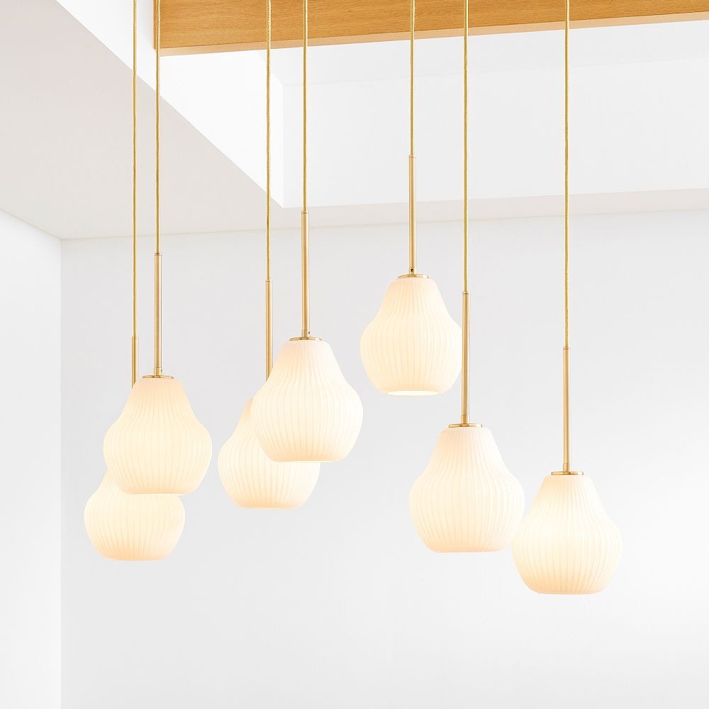Rivrona Contemporary 7-Light Chandelier - Modern Glass Lighting for Dining Rooms