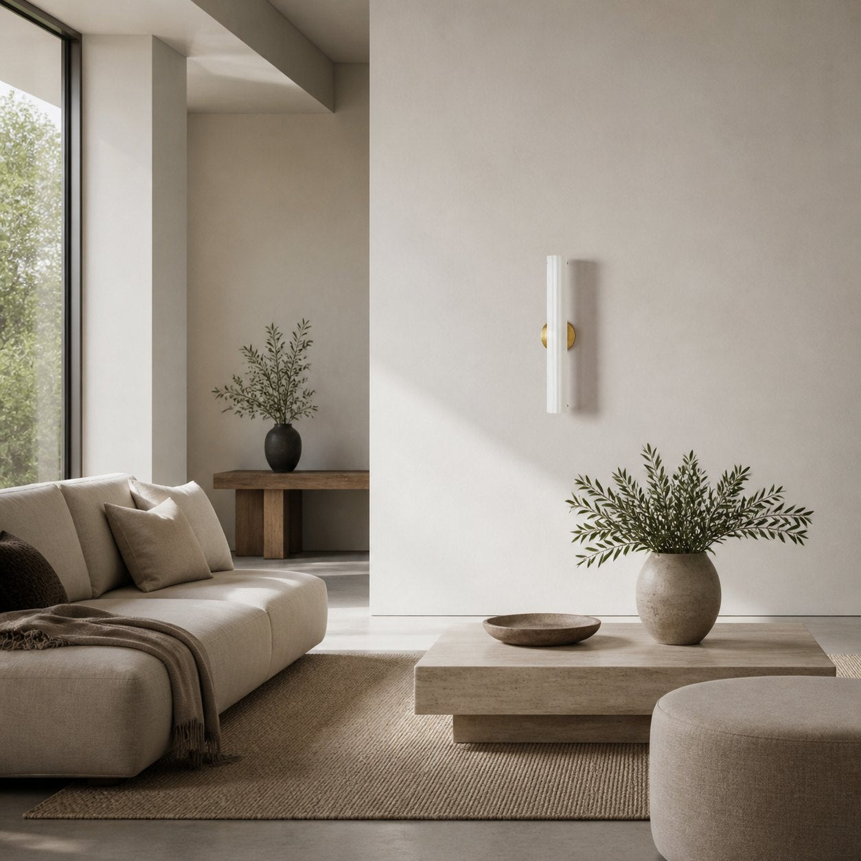 Trenia Stahl-Wandleuchte mit Milchglasschirm – Vertikal geripptes Design