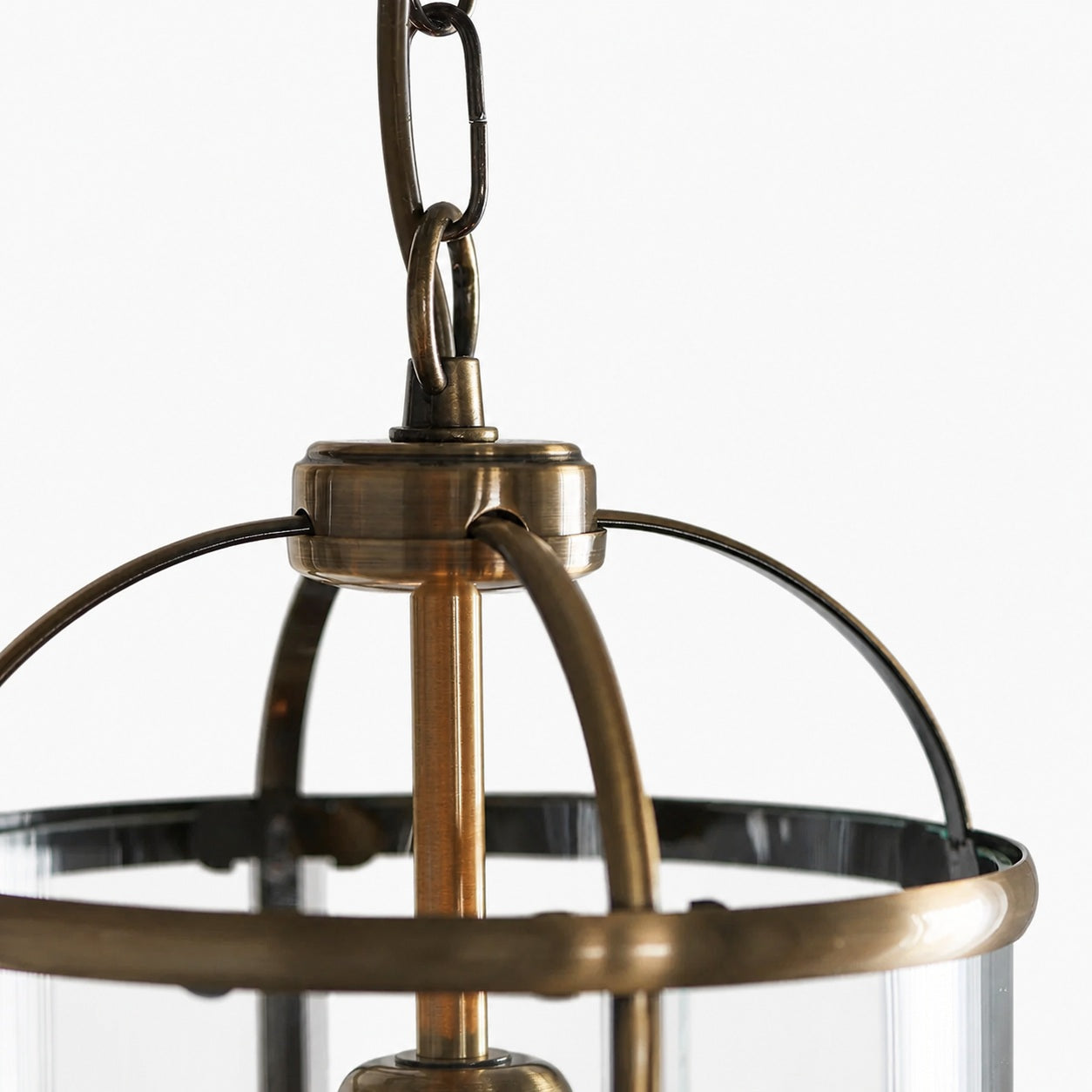 Luxvana Bell Shaped Glass Pendant Light - Industrial Metal Lantern Design Fixture for Kitchen