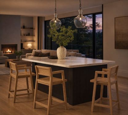 Lawson Glas-Pendelleuchte – Recyceltes und Milchglas mit Bronze-Akzent