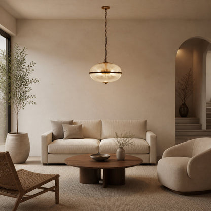 Moderne Luntra Pendelleuchte mit mehreren Leuchten und strukturiertem Glas für Schlafzimmer und Flure