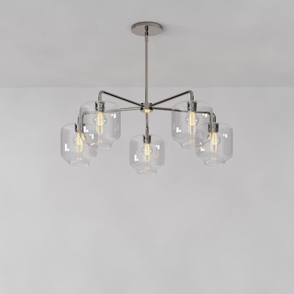 Lumivelle 5-Light Pebble Chandelier - Modern Glass Pendant Lighting