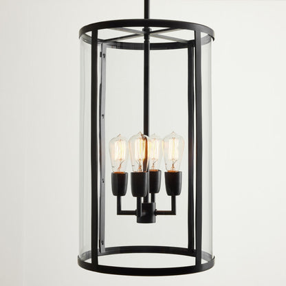 Ferrix Outdoor Lantern Pendant Lamp – Industrial Glass and Iron Design for Modern Spaces