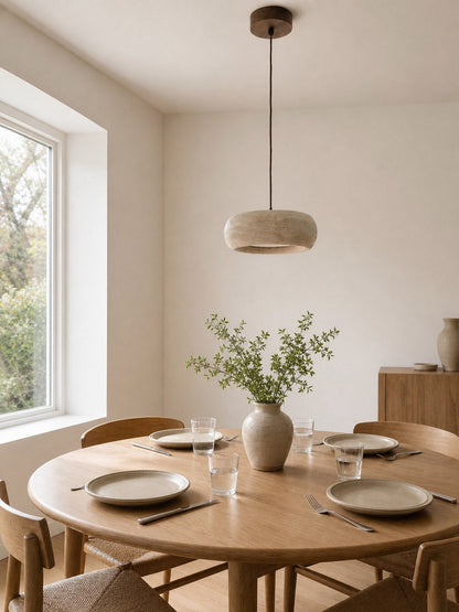 Travertine Drum Pendant Lamp