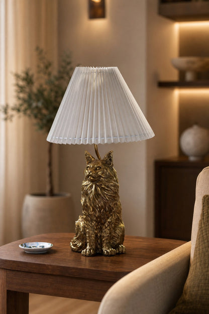 Pawdia Einzigartige Tischlampe – Dekorative Keramik-Tier-Nachttischlampe