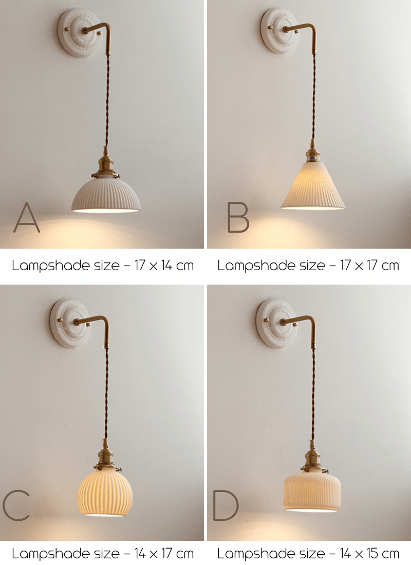 Dekorative Wandleuchte aus Keramikplatte