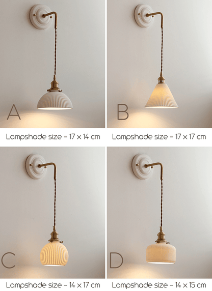 Dekorative Wandleuchte aus Keramikplatte