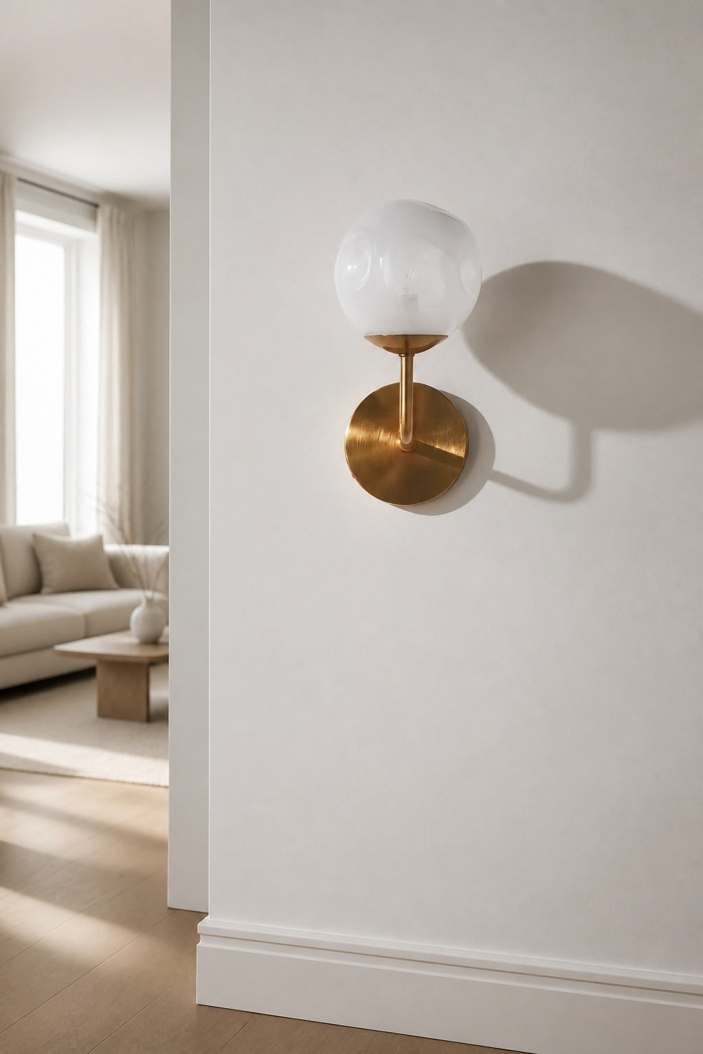 Pawrior Moderne organische Glaskugel-Wandleuchte – nordisches Wolkendesign