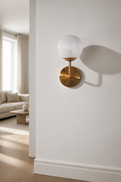 Pawrior Moderne organische Glaskugel-Wandleuchte – nordisches Wolkendesign