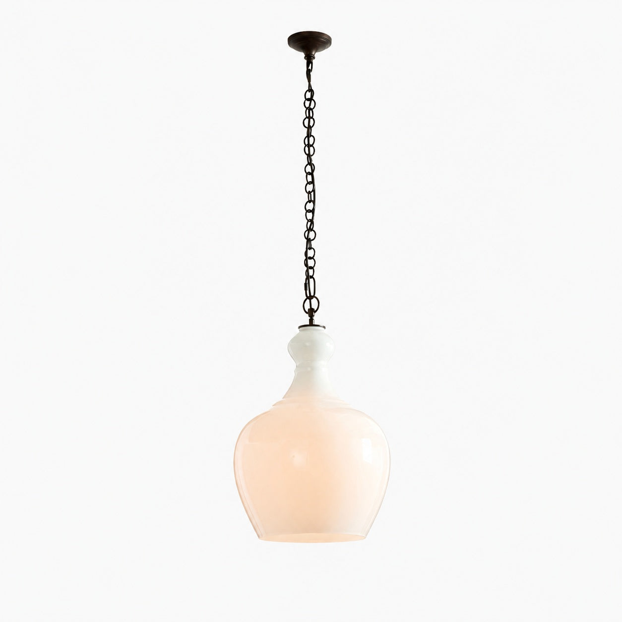 Lawson Glas-Pendelleuchte – Recyceltes und Milchglas mit Bronze-Akzent