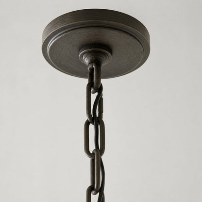 Reticula Modern Round Chandelier – Iron Frame with Open Circular Design for Dining or Entry
