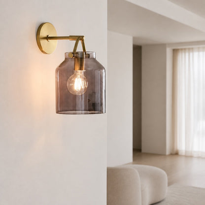 Hanton Moderne, minimalistische Wandleuchte aus Messing und Glas – feuchtigkeitsbeständig für Badezimmer