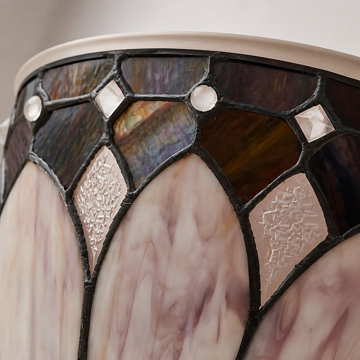 TF Brooklyn Tiffany Glas-Deckenleuchte – Art-Deco-Design für Flur oder Wohnzimmer