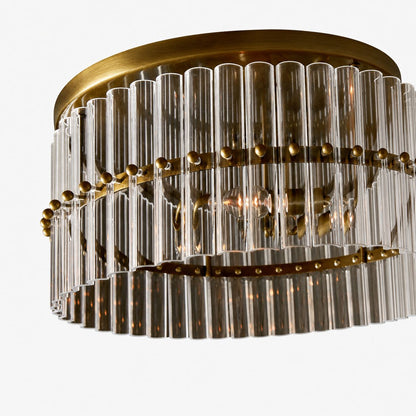 Lumora Crystal Flush Mount – Elegante Deckenleuchte aus Messing