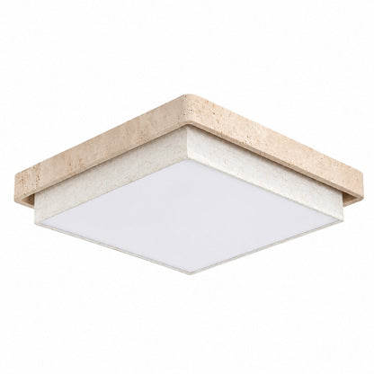 Travertine Fabric Flush Mount Ceiling Light