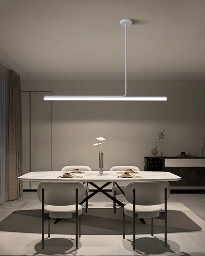 Schlanke asymmetrische lineare Pendelleuchte Schwarz-Weiß-Finish Deckenleuchte