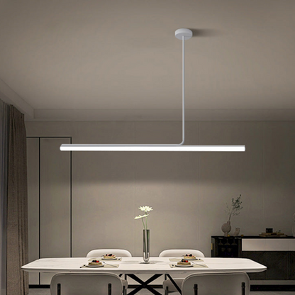 Schlanke asymmetrische lineare Pendelleuchte Schwarz-Weiß-Finish Deckenleuchte