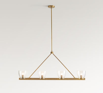 Auria Hand-blown Glass Metal Chandelier - Contemporary Brass Design