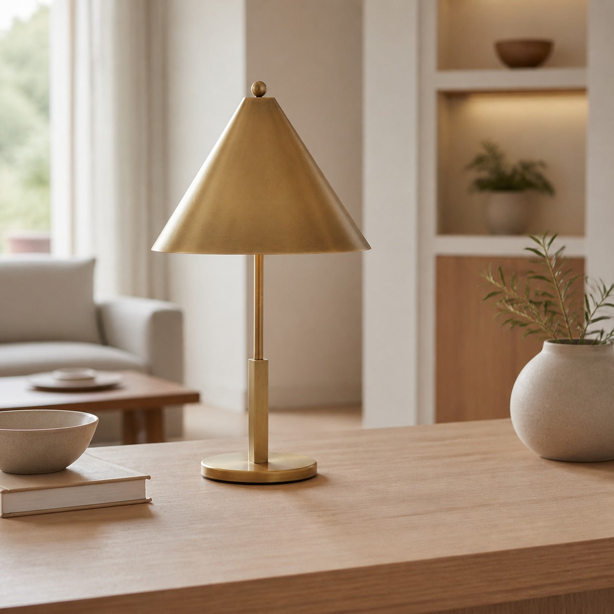 Aurcyl Tischleuchte – Elegante, konische Metall-Tischleuchte im Vintage-Stil für das Wohnzimmer