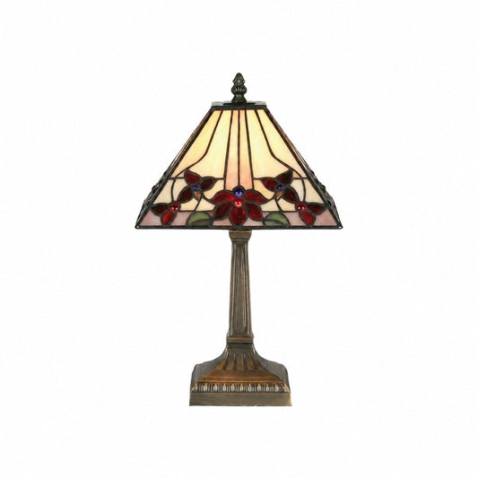 TF Camillo Libellen-Tischleuchte aus Buntglas – Jugendstil-Tiffany-Stil mit geschwungenem Rand für Wohn- und Schlafzimmer