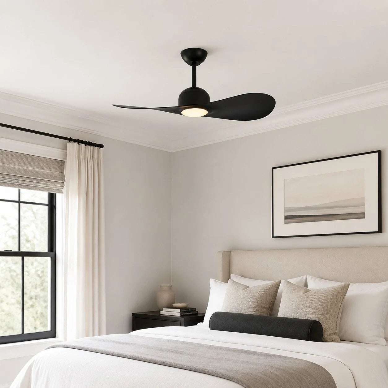 Black finish bedroom scene