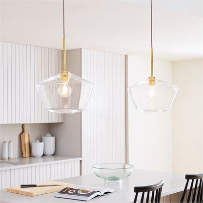 Merin Transparent Glass Sculpture Geometric Chandelier