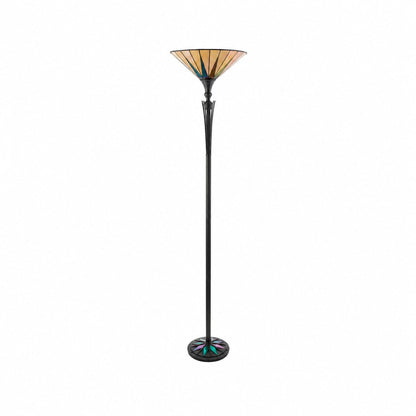 TF Dark Star Stained Glass Star Pattern Floor Lamp – Tiffany Style Uplighter for Living Rooms
