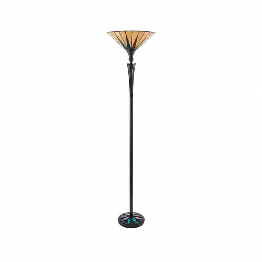 TF Dark Star Stehlampe mit Sternenmuster aus Buntglas – Stehleuchte im Tiffany-Stil für Wohnzimmer